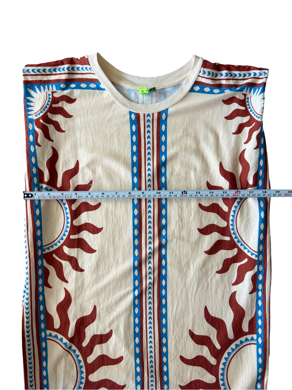 FARM Rio Sun Print Sleeveless Tunic Mini Dress Cream Size Small - Picture 11 of 13